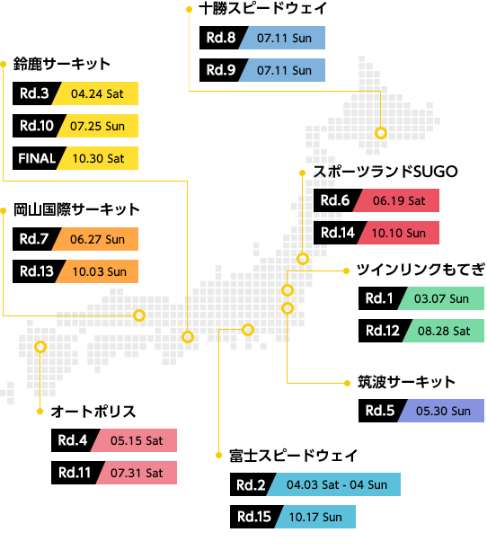 2021 Race Schedule Map