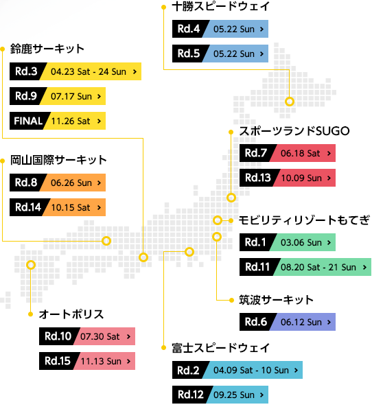 2022 Race Schedule Map